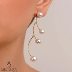 گوشوار مروارید آبشاری فشن