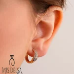 گوشواره ژوپینگ ظریف نگین دار کد 2