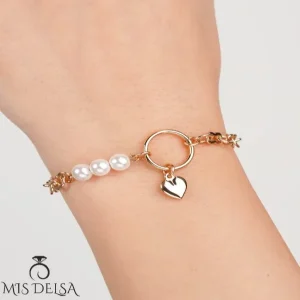 دستبند قلب و مروارید ژوپینگ کد 2970