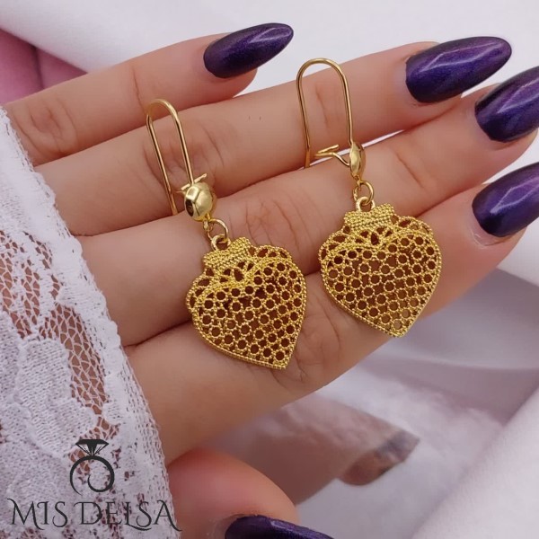 گوشواره-آویز-citygold-مدل-قلب گوشواره آویز CityGOLD مدل قلب