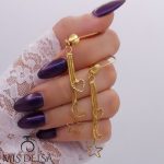 گوشواره آویز CityGOLD مدل ماه و ستاره - Image 2