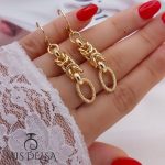 گوشواره طرح طلا مدل لان