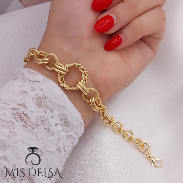 دستبند طرح طلا شین مدل 3 دایره