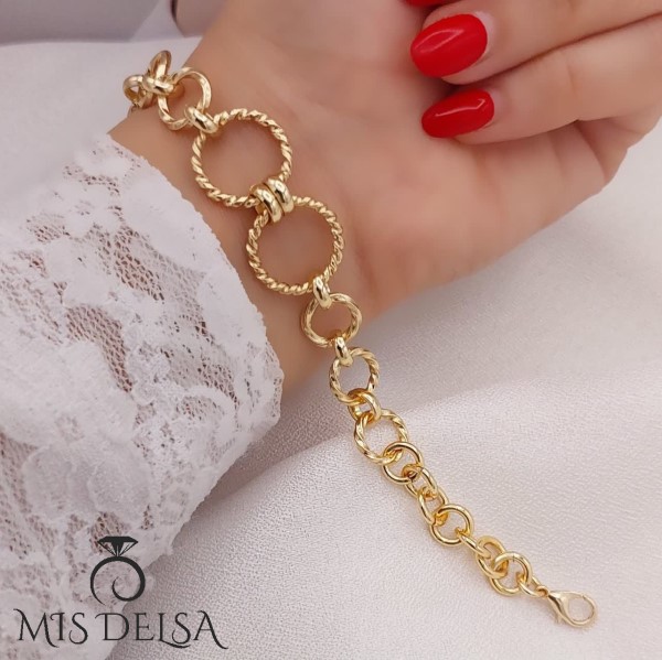 دستبند طرح طلا شین مدل 8 حلقه
