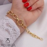 دستبند طرح طلا شین مدل 2 حلقه