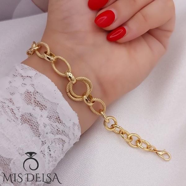 دستبند-طرح-طلا-شین-مدل-2-حلقه دستبند طرح طلا شین مدل 2 حلقه