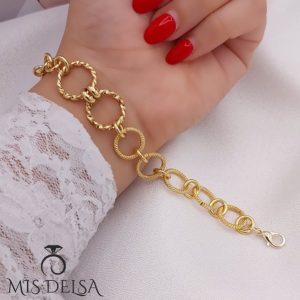 دستبند طرح طلا شین مدل 7 حلقه