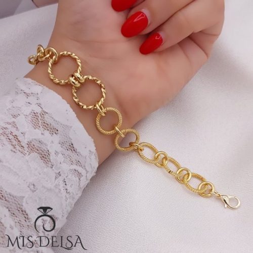 دستبند طرح طلا شین مدل 7 حلقه