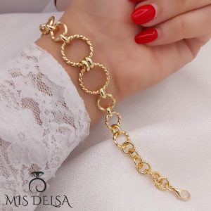 دستبند طرح طلا شین مدل 8 حلقه