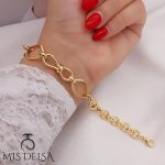 دستبند طرح طلا شین مدل پاپیون و لوزی