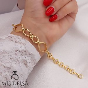 دستبند طرح طلا شین مدل پاپیون و لوزی