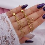 گوشواره آویز CityGOLD مدل 3 قلب