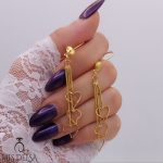 گوشواره آویز CityGOLD مدل 3 قلب