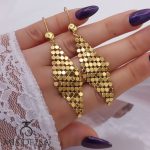 گوشواره آویز سیتی طرح لوزی