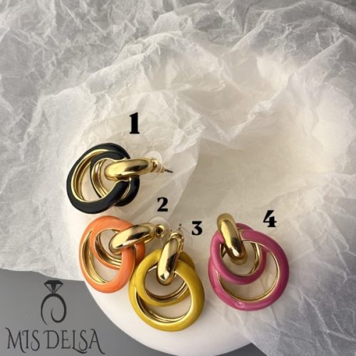 گوشواره آویز دایره ای رزینی