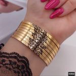 النگو آینه ای 3 میل پلنگی 4 عددی