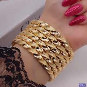 النگو طلایی چندلایه طرح طنابی لوکس