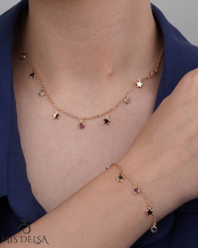 نیم ست ژوپینگ مدل ماه و ستاره رنگی