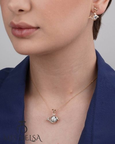 نیم ست ژوپینگ مدل نهنگ نگین دار