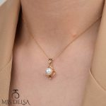 پلاک مروارید دار ژوپینگ مدل پیچ طلایی