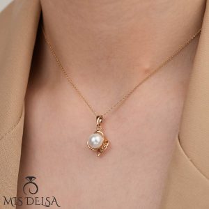 پلاک مروارید دار ژوپینگ مدل پیچ طلایی