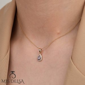 پلاک نگین یاسی ژوپینگ مدل درخشش بنفش