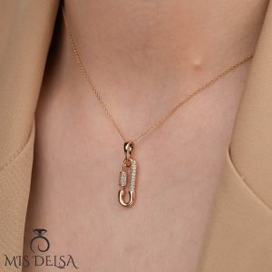 پلاک ژوپینگ طرح سنجاق نگین‌ دار