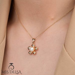 پلاک گل رز مرواریدی ژوپینگ