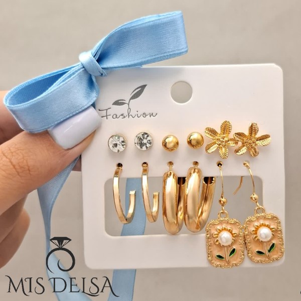 پک-گوشواره-۶-عددی-حلقه-ای پک گوشواره ۶ عددی حلقه ای