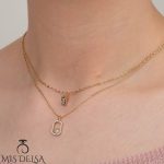 گردنبند ژوپینگ مدل دو لایه مربع