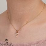 گردنبند ژوپینگ مدل قلب و اشک نگین‌ دار