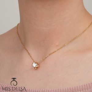 گردنبند ژوپینگ مدل هندسی نگین‌ دار