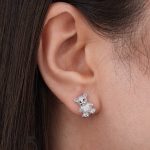 گوشواره تدی نقره‌ ای ژوپینگ