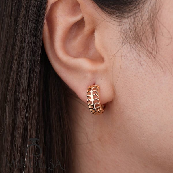 گوشواره-حلقه-ای-رزگلد-ژوپینگ گوشواره حلقه ای رزگلد ژوپینگ