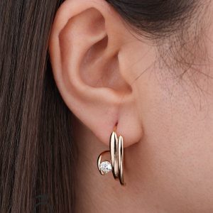 گوشواره دو لاین نگین‌ ژوپینگ