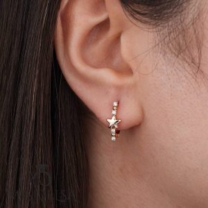 گوشواره ستاره نگین‌ دار ژوپینگ