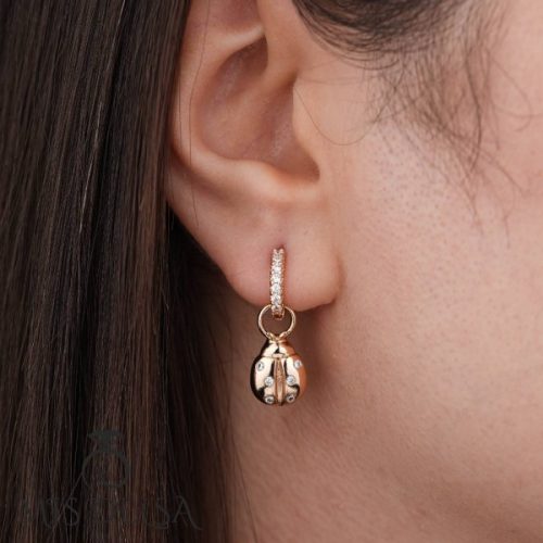 گوشواره کفشدوزک آویز ژوپینگ