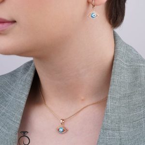 نیم‌ ست شیک ژوپینگ طرح چشم‌ نظر طلایی
