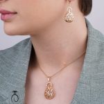 نیم‌ ست ژوپینگ طرح قطره مشبک طلایی