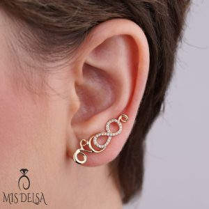 گوشواره اینفینیتی نگین‌ دار ژوپینگ