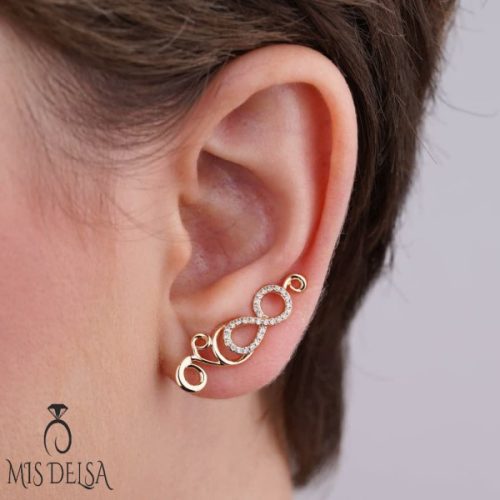 گوشواره اینفینیتی نگین دار ژوپینگ