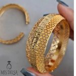 بنگل النگویی طلایی طرح لانه‌ زنبوری