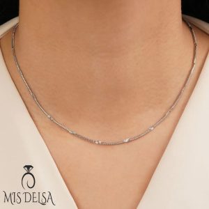 زنجیر شوپینگ سفید ماری 45 سانت 2.5 میل