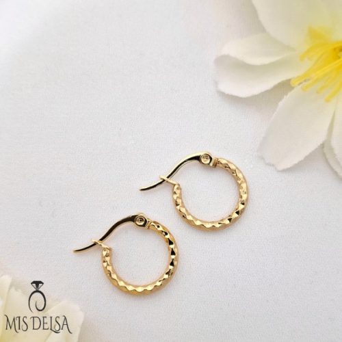 گوشواره حلقه ای تراش الماسی مدل هوپ